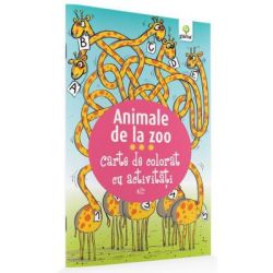 Carte de colorat cu activitati. Animale de la Zoo