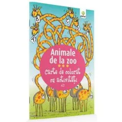 Carte de colorat cu activitati. Animale de la Zoo