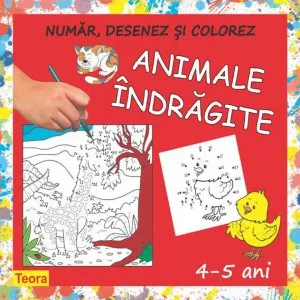 Numar, desenez si colorez - Animale indragite de Diana Rotaru