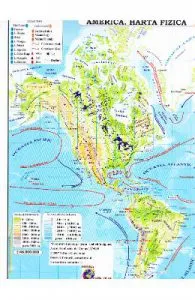 America de Harta Fizica + Harta Politica 1:46.000.000 (pliata)