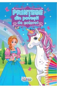 Printese din povesti de colorat