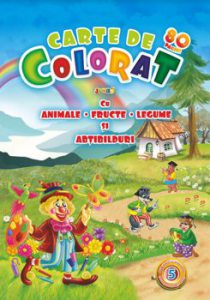 Jumbo 80 cu Animale, fructe, legume si abtibilduri vol. 5 - Carte de colorat 80 A4