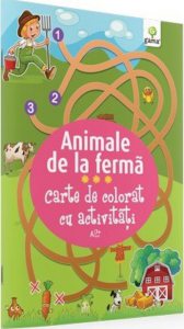 Animale de la ferma. Carte de colorat cu activitati