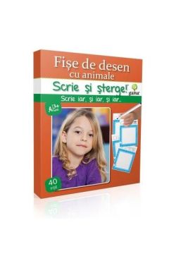 Desen. Fișe cu animale. Scrie și șterge! (3-7 ani)