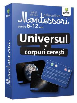 Universul. Corpuri cerești. Cărți de joc Montessori pentru 6-12 ani