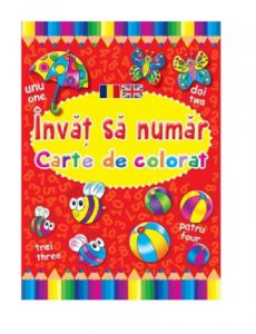 Invat sa numar. Carte de colorat romano-engleza