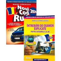 Pachet Legislatie rutiera 2024. Noul cod rutier si Intrebari de examen explicate pentru categoriile A, B, BE   CD (cod acces online)