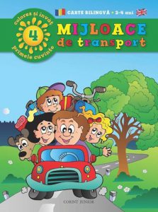 Mijloace de transport. Carte bilingva (2-4 ani)