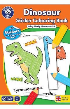 Dinosaur. Carte de colorat cu activitati 3 ani