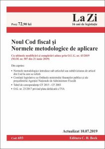 Noul Cod fiscal și Normele metodologice de aplicare. Cod 693. Actualizat la 10.07.2019