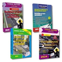 Pachet 2024 pentru obtinerea permisului de conducere auto, categoria B. Intrebari. Teste. Legislatie. Chestionare