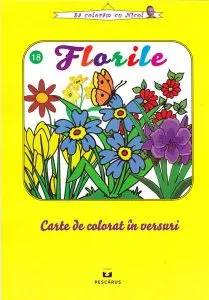 Florile - carte de colorat in versuri