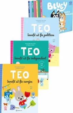 Pachet Invata cu Teo   Bluey - Blue si familia ei de Emmanuelle Massonaud