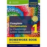 Complete Mathematics for Cambridge Lower Secondary Homework Book 1 (Pack of 15): For Cambridge Checkpoint and beyond de Sue Pemberton