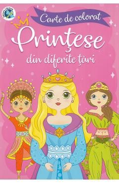 Printese din diferite tari. Carte de colorat