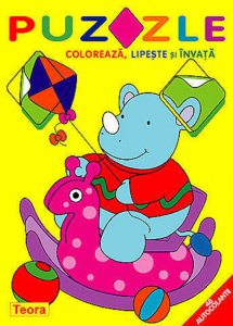 Puzzle - Coloreaza, lipeste si invata. Rombul