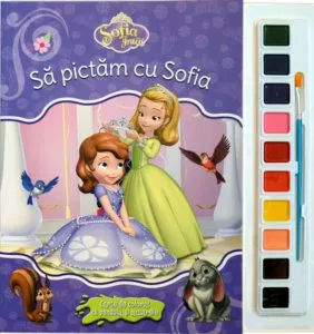 Sa pictam cu Sofia. Carte de colorat cu pensula si acuarele