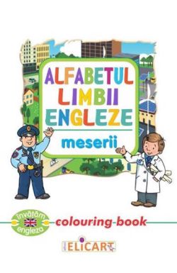 Alfabetul limbii engleze. Meserii. Colouring book