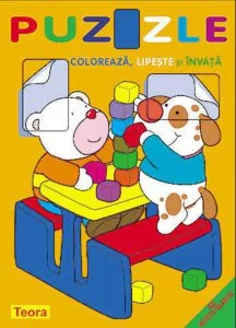 Puzzle - Coloreaza, lipeste si invata. Dreptunghiul