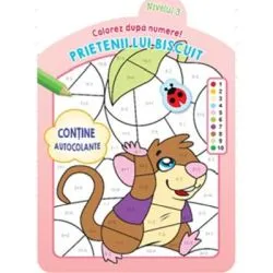 Colorez dupa numere. Prietenii lui Biscuit. Nivelul 3