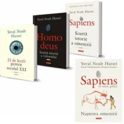 Pachet format din 4 titluri Homo Sapiens, Homo deus, 21 de lectii pentru Secolul XXI, Sapiens. O istorie grafica de Yuval Noah Harari