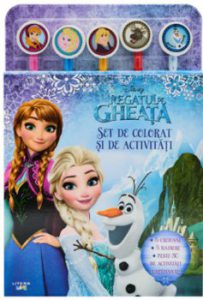Disney. Regatul de gheata. Set de colorat si de activitati (5 creioane si 5 radiere)