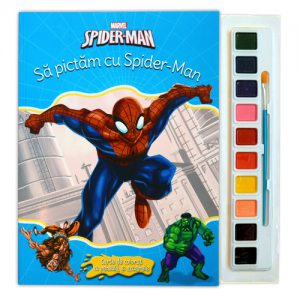 Sa pictam cu Spider-Man. Carte de colorat cu pensula si acuarele