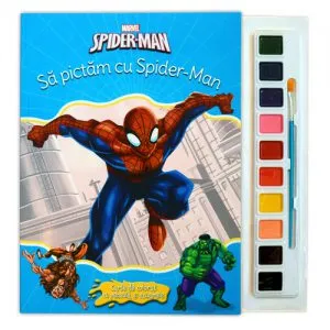 Sa pictam cu Spider-Man. Carte de colorat cu pensula si acuarele