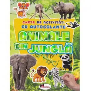 Carte de activitati cu autocolante - Animale din jungla