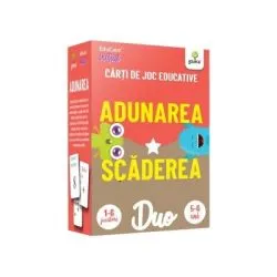Duo Card. Adunarea. Scaderea. Carti de joc educative