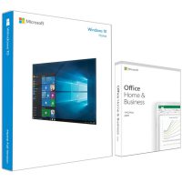 Software Microsoft Windows 10 Home 32-bit64-bit Pachet Special Licente Retail pentru 5 PC: Engleza + Office and Business 2019