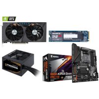 Placa video Gigabyte GV-N306TEAGLE OC-8GD LHR + B550 AORUS PRO V2 GP-GSM2NE3512GNTD GP-P650B