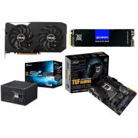 Placa video Asus DUAL-RX6600XT-O8G + TUF GAMING B460-PLUS SSDPR-PX500-512-80 SSR-550GB3