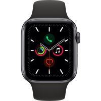 Smartwatch Apple MWV82LL/A, Watch 5, Aluminium 40 mm, corp negru, curea silicon GPS