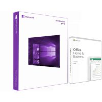 Software Microsoft Windows 10 Pro 32-bit64-bit Pachet Special Licente Retail PRO pentru 1 PC: Engleza + Office Home and Business 2019