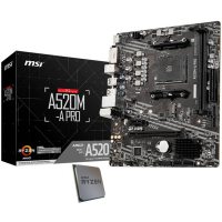 Procesor Amd 100-100000031MPK + A520M-A PRO