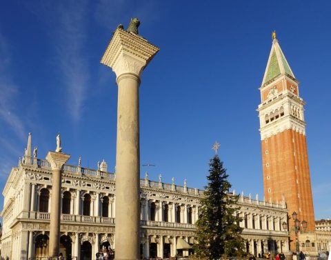 Piazza San Marco Christmas Lights and Nativity Scene