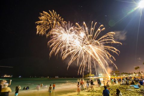 Maui County Fireworks and New Year Beach Celebration