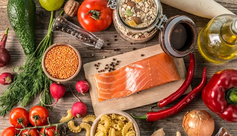 FILET, LACHS, ÖL, MÜSLI, CHILI