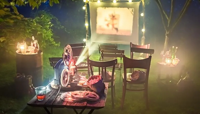 PROJECTOR, GARDEN, RETRO, CINEMA, MOVIE