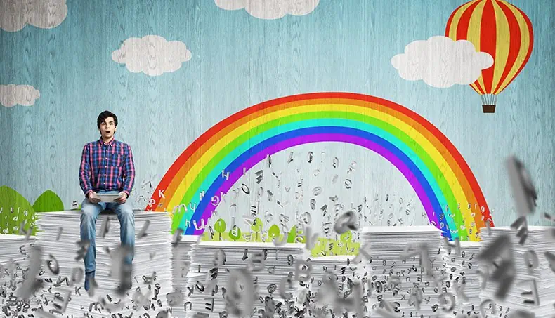 RAINBOW, SHIRT, CLOUD, STACK, LETTER