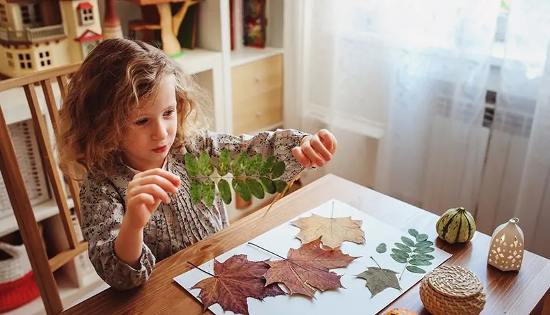 HERBARIUM, CURTAIN LACE, AUTUMN, GIRL, DOLLHOUSE