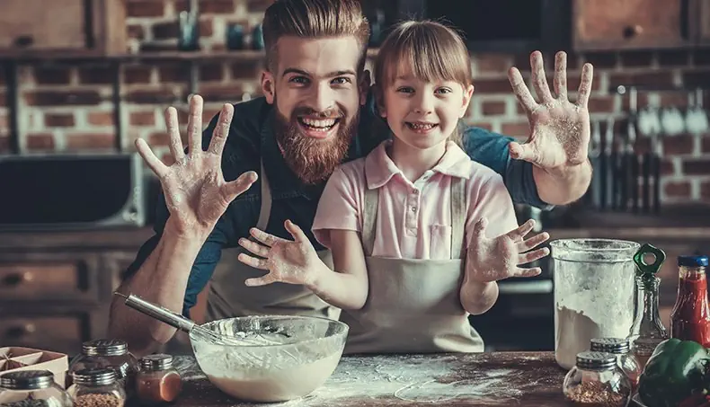 MJÖL, SKÄGG, DOTTER, FADER, HANDFLATA