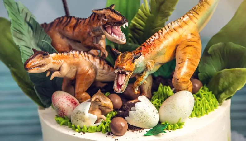 TYRANNOSAURUS, TAART, DINOSAURUS, EIERSCHAAL, JONG