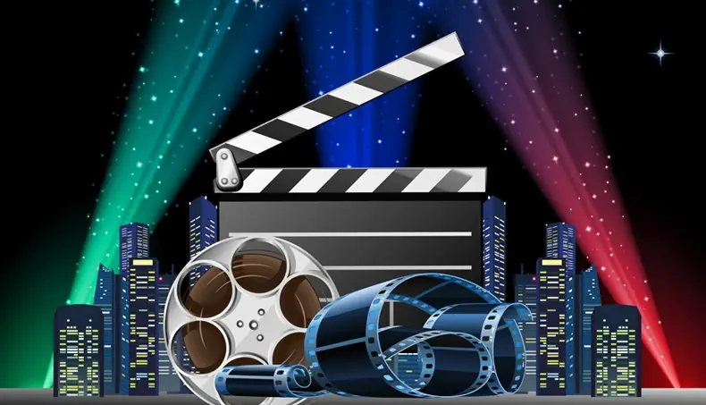MOVIE, BLUE, CITY, FILMMAKING, CLAPBOARD