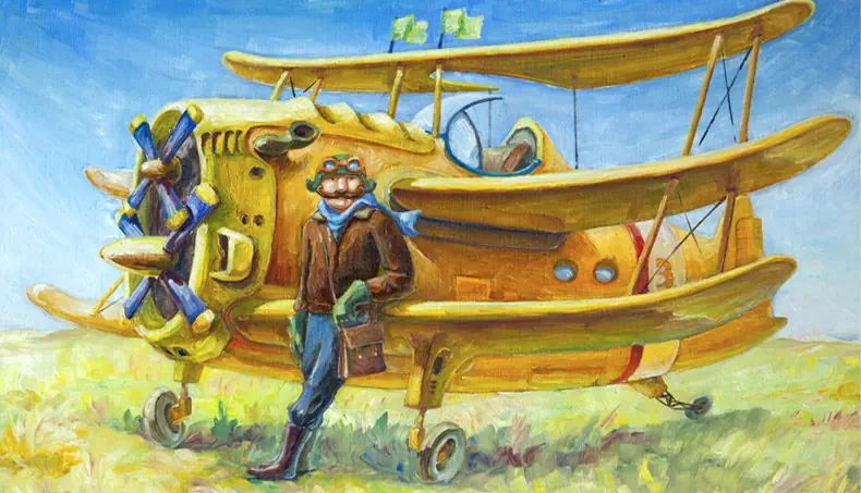 AVION, AILE, MOUSTACHE, SAC, PILOTE
