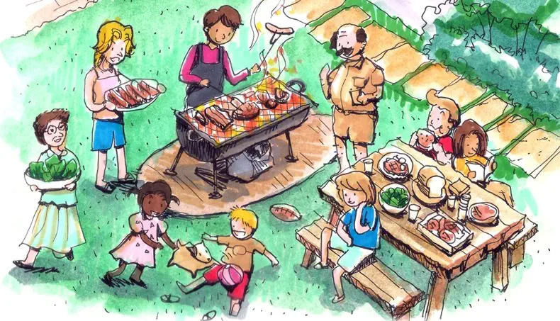 SAUSAGE, BARBEQUE, GRILL, , SHRUB