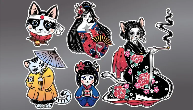 JAPÁN, GÉSA, KIMONÓ, ESERNYŐ, HARANG