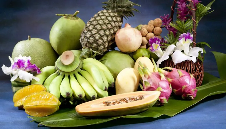 BANANA, COCONUT, PAPAYA, POMEGRANATE, LONGAN