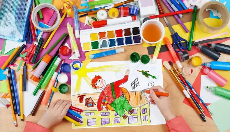 PICTURE, STATIONERY, WATERCOLORS, SCOTCH, GLUE
